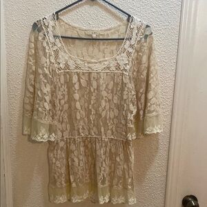 Cream Lace Women's Top